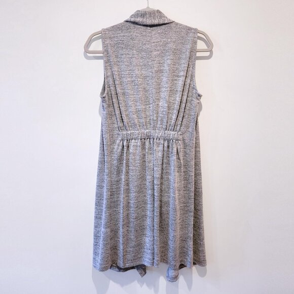 Banana Republic Grey Draped Waterfall Long Open Cardigan Knit Sweater Vest - XS - Picture 3 of 4